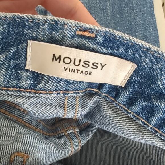 Moussy Vintage Denim Jeans Womens 28" Distressed Button Fly Fray Ankle Japan - Picture 5 of 7